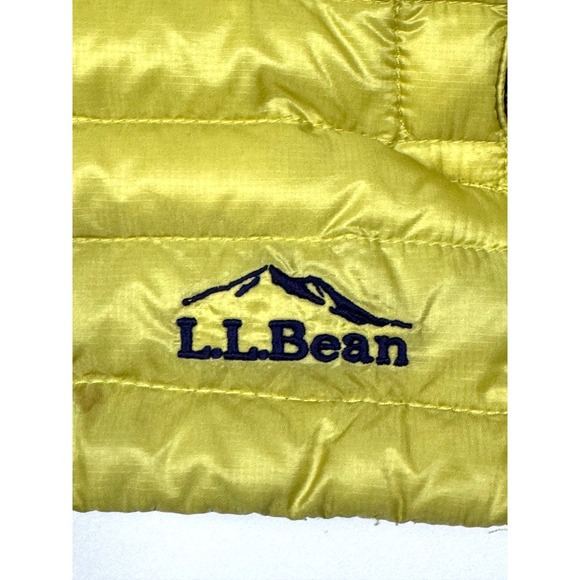 LL Bean Down Puffer Vest Womens XL Yellow Chartreuse Goose Down Lightweight - Picture 6 of 16